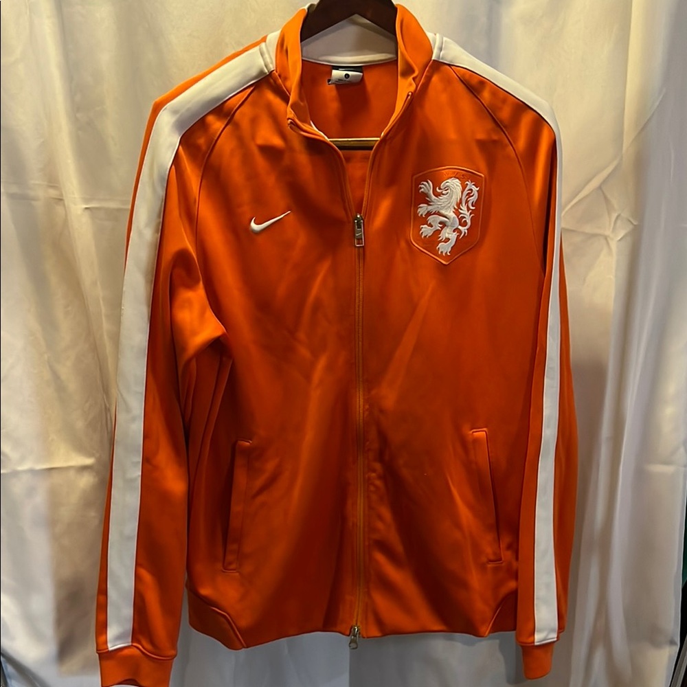 Nike Orange Nederland Jacket with White Lion Emblem